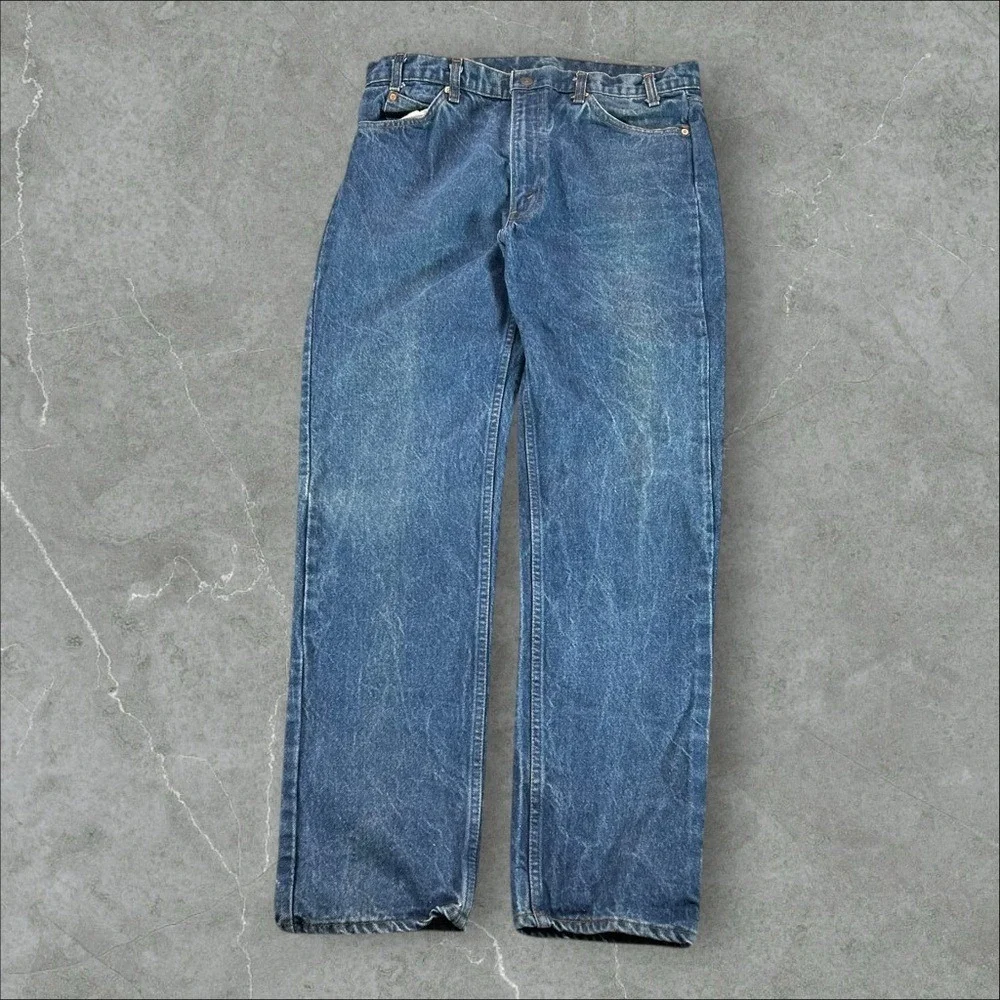 Vintage Levi's 20505 0217 Jeans Mens 38x34 Blue Orange Tab Straight Leg 1980s